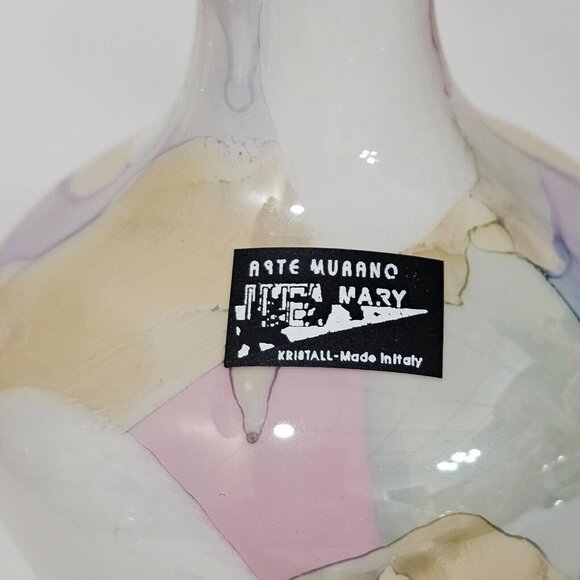 Murano Glass Arte Linea Mary Kristall Scalloped Tulip Rim Edge Vase Italy RARE - Picture 5 of 9